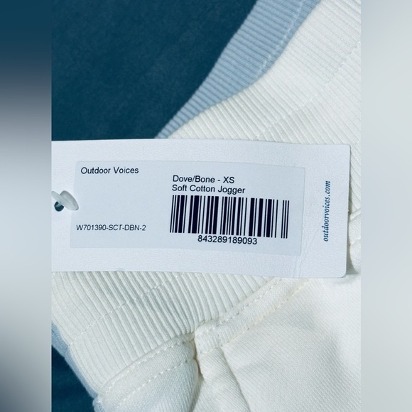 *NWT* Outdoor Voices Soft Cotton Jogger Dove Blue Bone Color Block Size XS - Picture 8 of 11